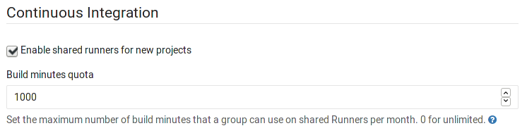 Shared Runners pipeline minutes quota